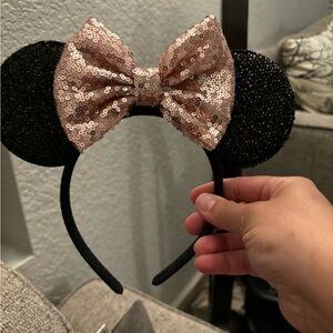 Black and Rode Gold Disney Ears